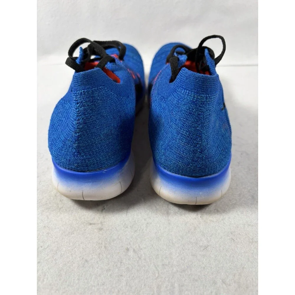 Nike Boys Blue Orange Free RN Flyknit 834362-401 Athletic Running Shoes Sz 6.5y